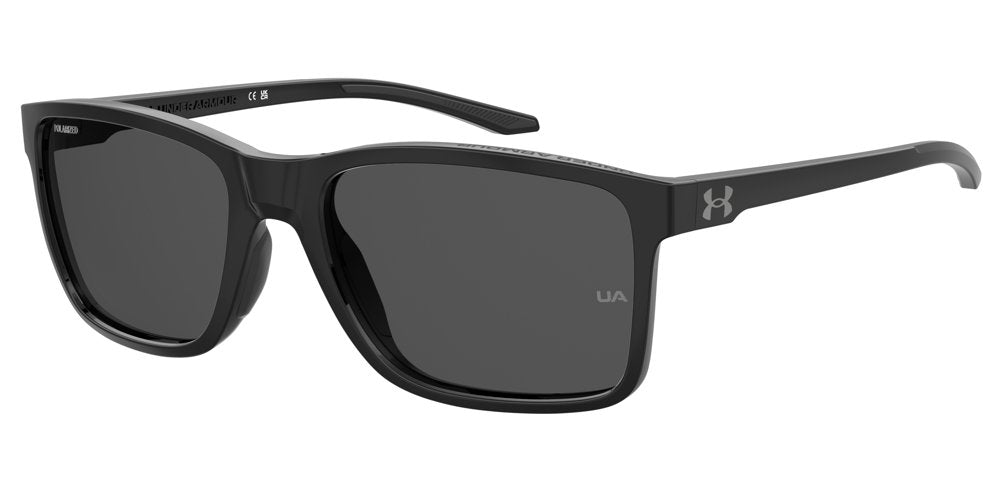Under Armour UA Hustle XL 807M9 Black Full Rim Rectangular Sunglasses
