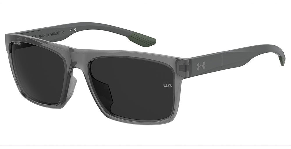 Under Armour UA ACETECH/F 63MM9 Crystal Grey Full Rim Rectangular Sunglasses