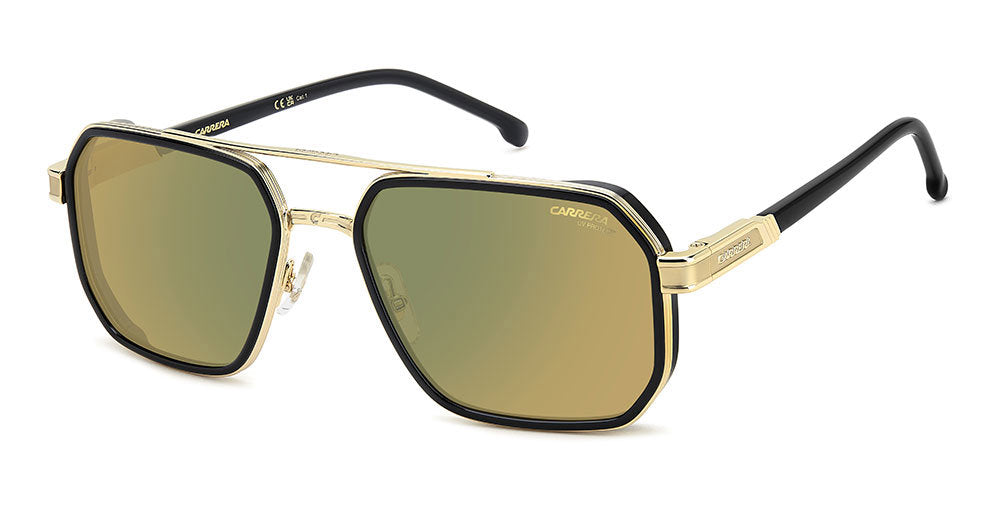 Carrera 1069/S 71CMJ BLCK YLLW Rectangular Geometrical Men's Sunglasses