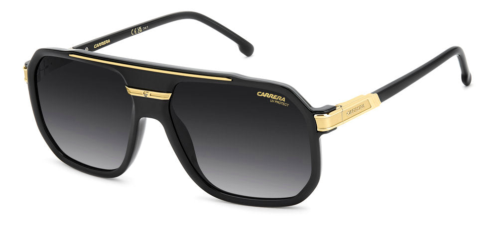 Carrera 1077/S 2M29O Black Gold Men's Rectangular Sunglasses