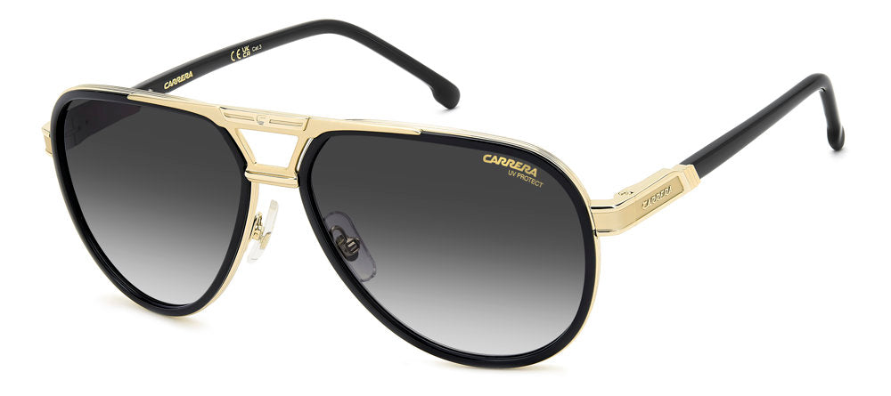 Carrera 1076/S 2M29O Black Gold Men's Pilot Sunglasses