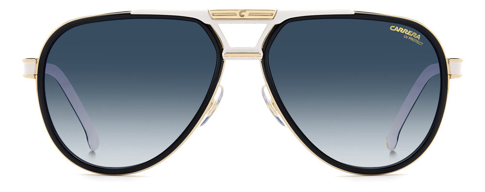Carrera 1076/S 80S08 Black White Men's Pilot Sunglasses