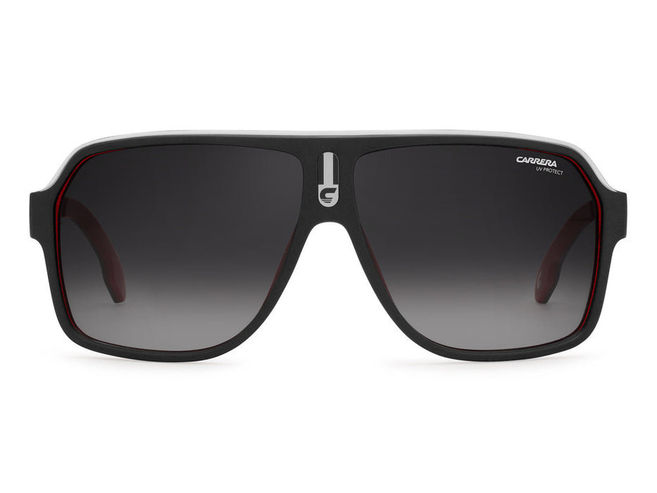 Carrera Carrera 1001/S BLX9O Matte Black Red Rectangular Men's Sunglasses