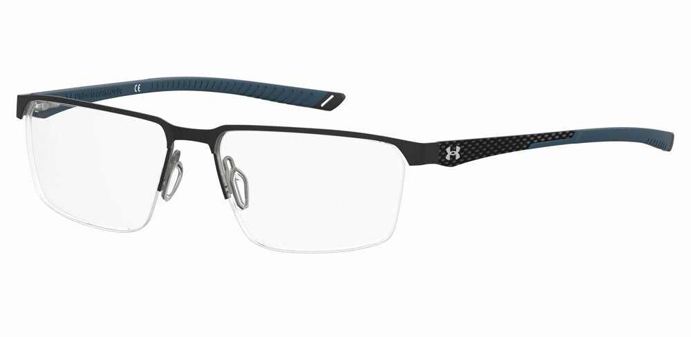 Under Armour UA 5049/G 0VK Matte Black Blue Rectangular Men's Eyeglasses