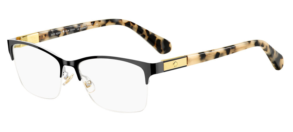 Kate Spade Glorianne WR7 Black Havana Rectangular Women's Eyeglasses