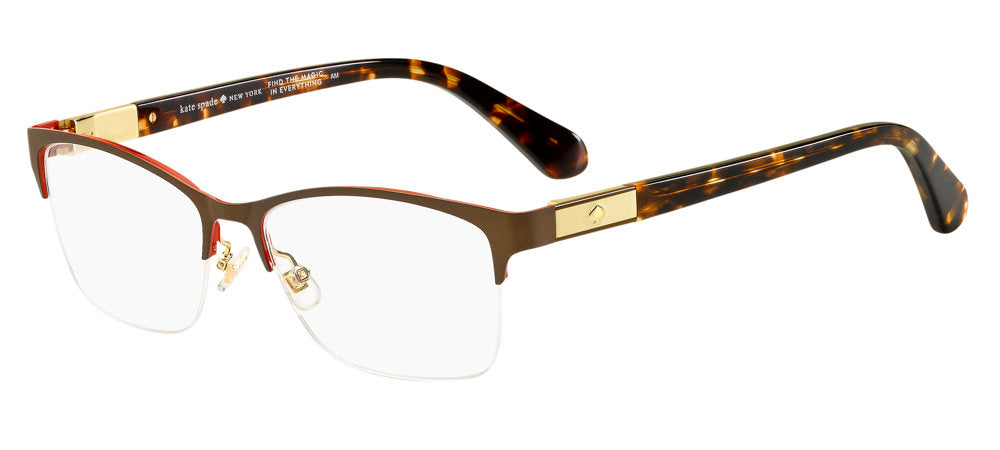 Kate Spade Glorianne WR9 Brown Havana Rectangular Women's Eyeglasses