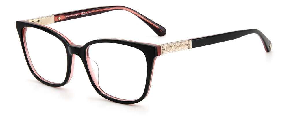 Kate Spade Davina 3H2 Black Pink Square Women's Eyeglasses