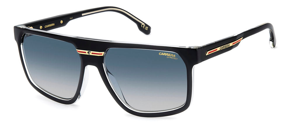 Carrera Victory C 14/S 7C508 Black Crystal Square Flat Top Men's Sunglasses