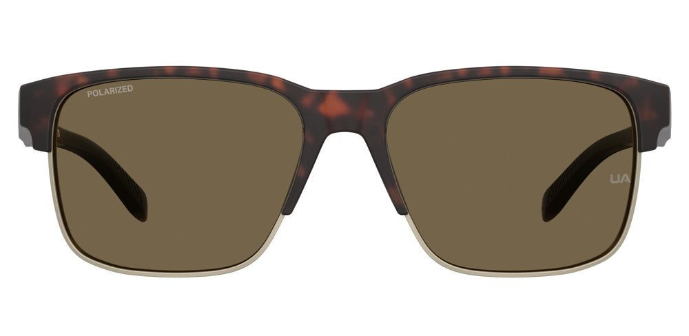 Under Armour UA Assist Edge 086SP Havana Full Rim Rectangular Sunglasses