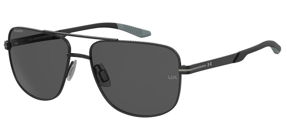 Under Armour UA Impulse 2/G 0VKM9 Matte Black Blue Full Rim Square Double Bridge Sunglasses