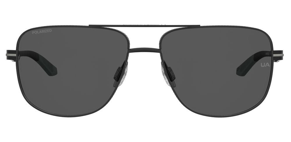 Under Armour UA Impulse 2/G 0VKM9 Matte Black Blue Full Rim Square Double Bridge Sunglasses