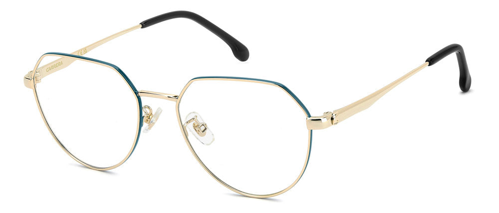 Carrera 3076 OGA Gold Teal Round Geometric Women's Eyeglasses