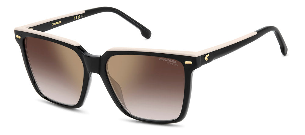 Carrera 3069/S 0WMYK Black Beige Rectangular Women's Sunglasses