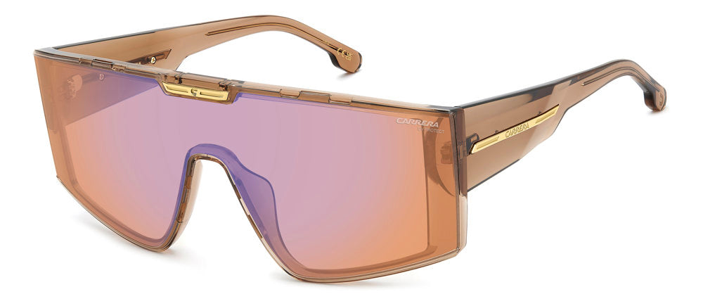 Carrera Victory C 18/S 12JDP Brown Orange Rectangular Shield Women's Sunglasses