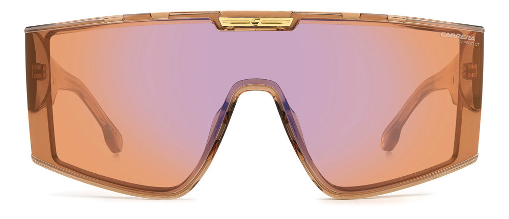 Carrera Victory C 18/S 12JDP Brown Orange Rectangular Shield Women's Sunglasses