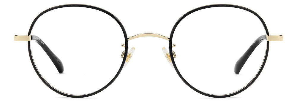 Kate Spade Helka/N/FJ 2M2 Black Gold Round Women's Eyeglasses