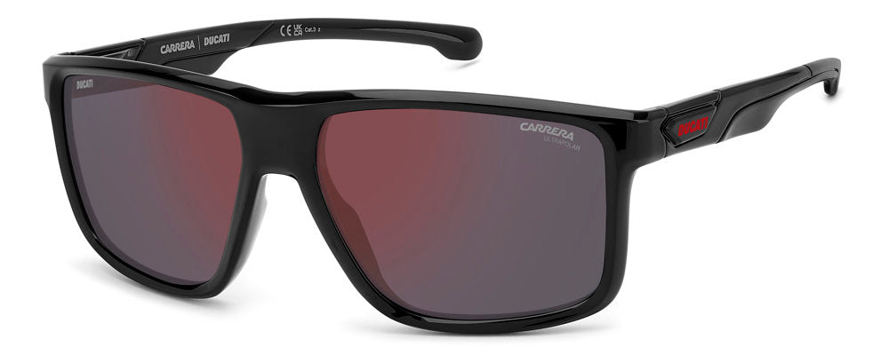 Carrera Ducati Carduc 056/S OITH4 Black Red Rectangular Men's Sunglasses