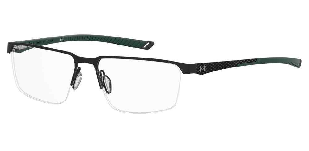 Under Armour UA 5049/G/US Men’s Rectangular Half Rim Eyeglasses Frames – 3OL Matte Black Green