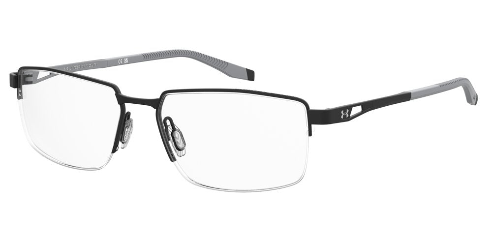 Under Armour UA 5078/G/US Matte Black Grey Rectangular Half Rim Eyeglasses Frames