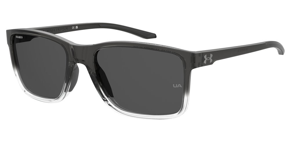 Under Armour UA Hustle XL/US FS2M9 Grey Shaded Crystal Full Rim Rectangular Sunglasses