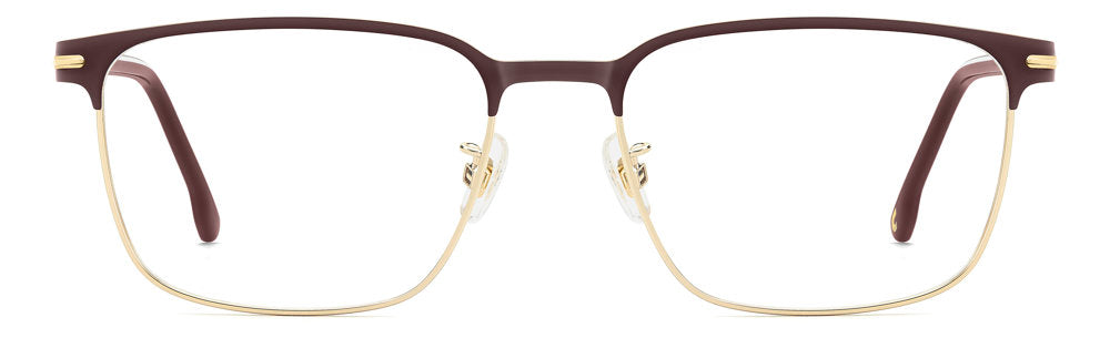 Carrera CA 384/G/US E28 Matte Burgundy Gold Rectangular Browline Men's Eyeglasses