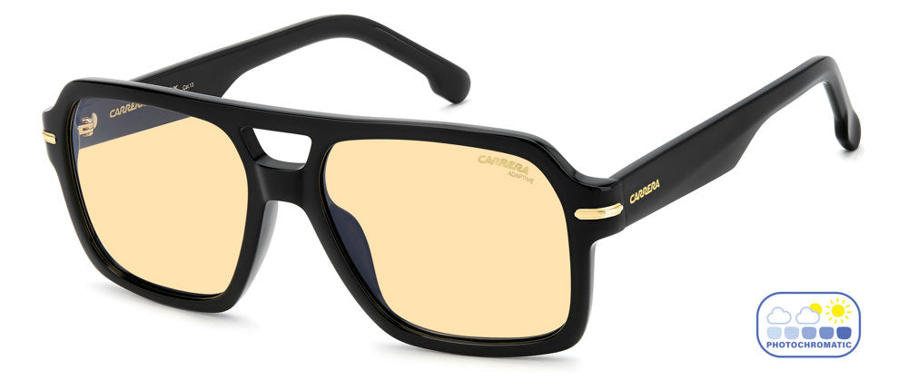 Carrera CA 377/S/US 8074A Black Rectangular Men's Sunglasses