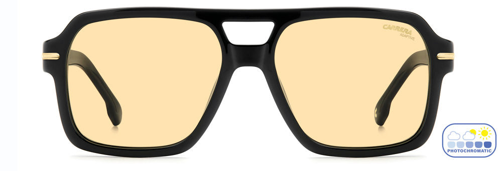 Carrera CA 377/S/US 8074A Black Rectangular Men's Sunglasses