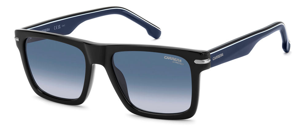 Carrera CA 378/S/US D5108 Black Blue Rectangular Men's Sunglasses