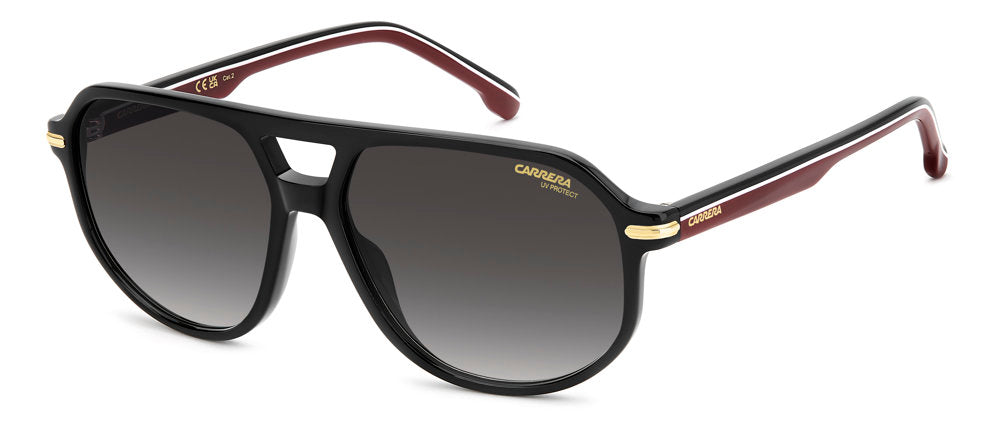 Carrera CA 375/S/US OIT9O Black Red Rectangular Men's Sunglasses