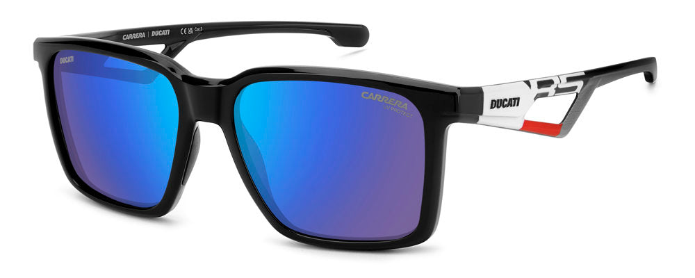 Carrera Ducati Carduc 065/S 80SZ0 Black White Rectangular Men's Sunglasses