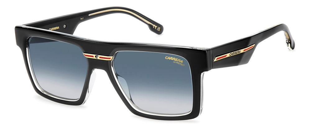 Carrera Victory C 25/S EI708 Black Crystal Rectangular Flat Top Men's Sunglasses