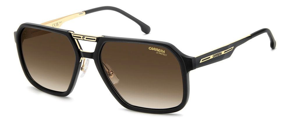 Carrera Victory C 27/S I4686 Matte Black Gold Rectangular Men's Sunglasses