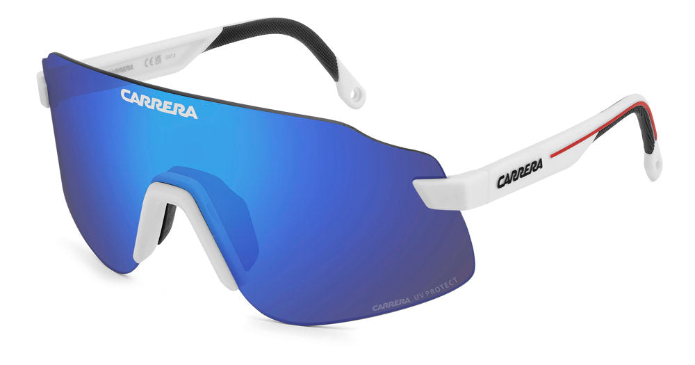 Carrera C Sport 16/S 6HTZ0 Matt White Rectangular Shield Men's Sunglasses
