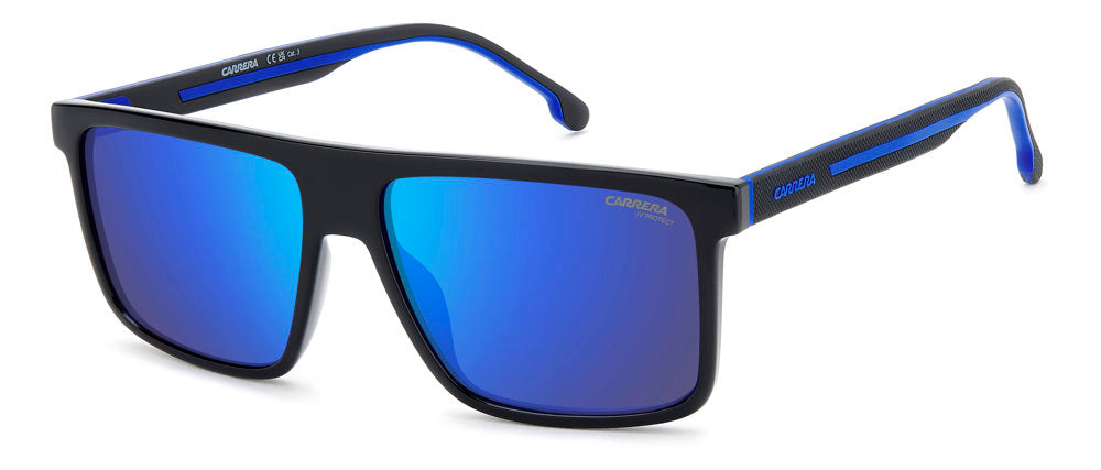 Carrera C Sport 14/S D51Z0 BLK BLUE B Square Flat Top Men's Sunglasses