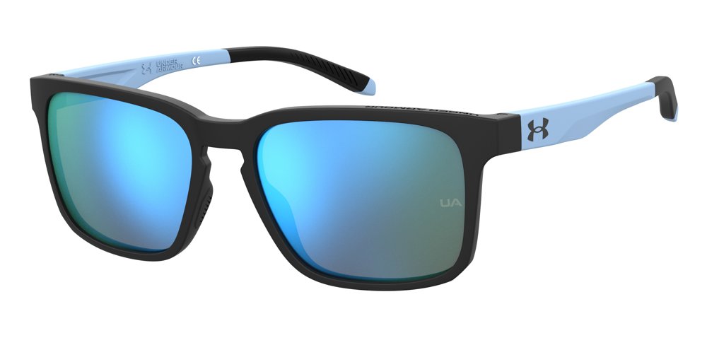 Under Armour UA ASSIST 2 0VKZ0 MTBLKBLUE Rectangular Men's Sunglasses