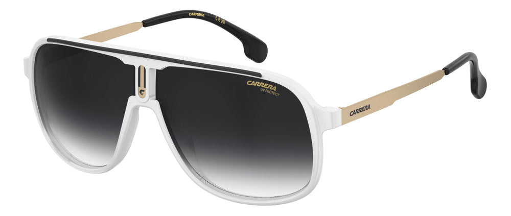 Carrera Carrera 1007/S CCP9O White Black Gold Square Men's Sunglasses