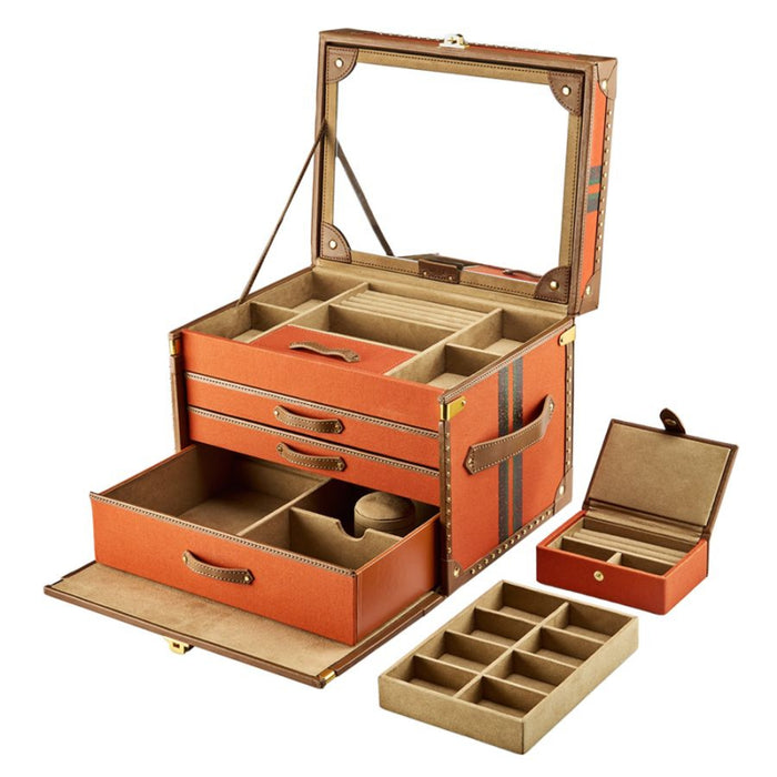 Wolf Ida Trunk Orange Jewelry Box 190039