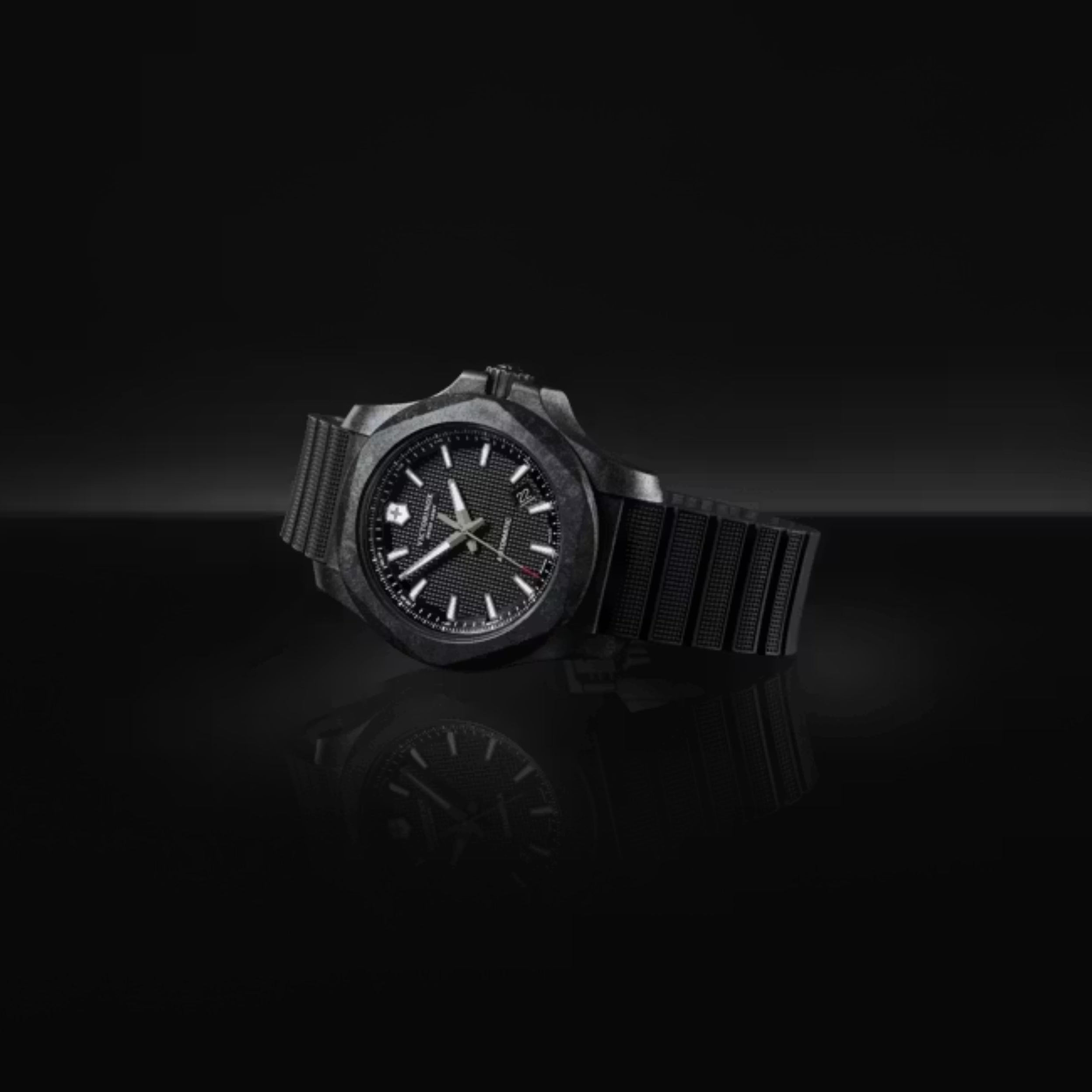 Victorinox I.N.O.X. Carbon Mechanical Black Alox Pattern Dial Men's Watch 241866.1