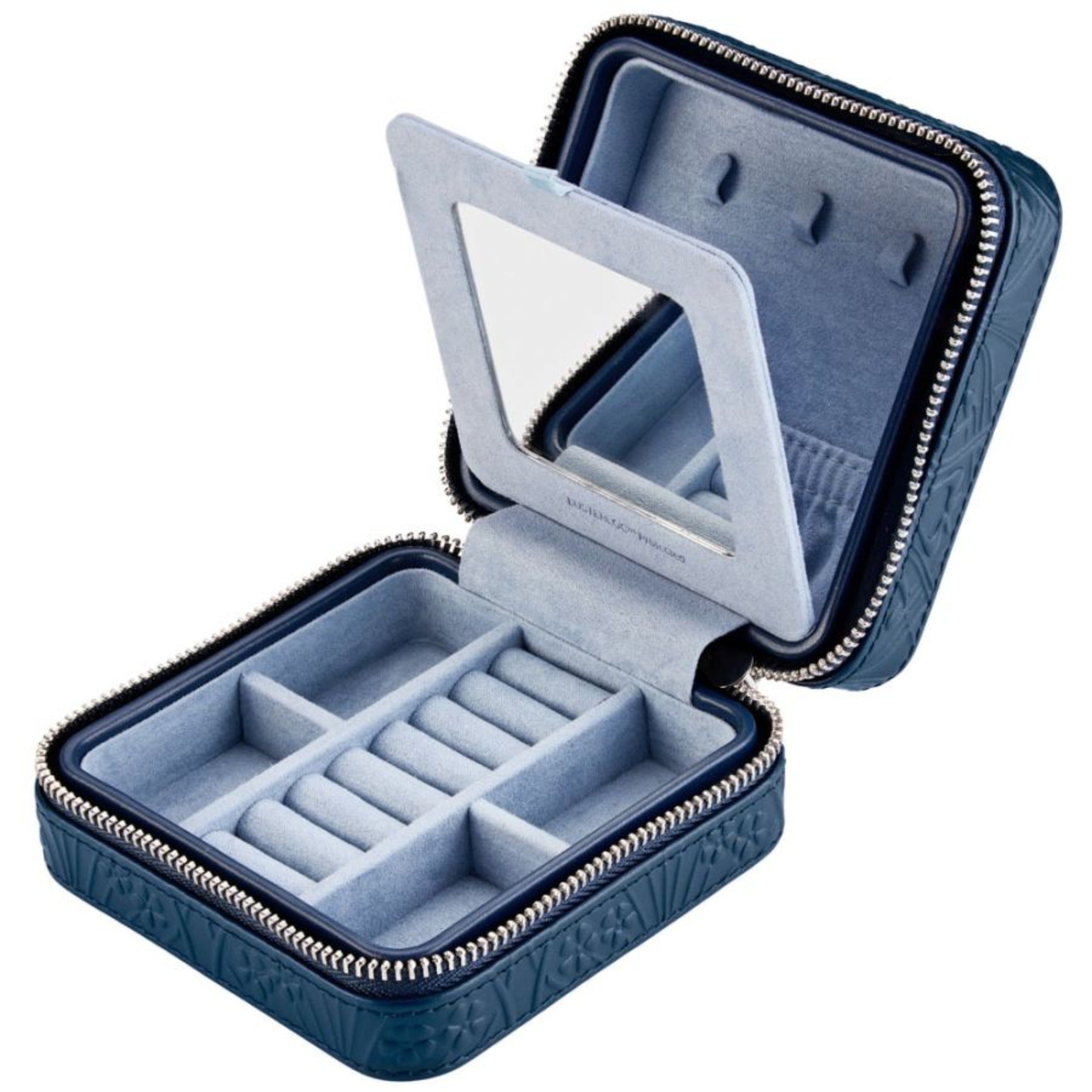 WOLF X LIBERTY All Over Ianthe Navy Small Jewelry Zip Case 381317