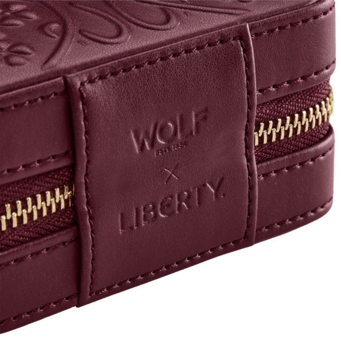 WOLF X LIBERTY All Over Ianthe Burgundy Small Jewelry Zip Case 381327