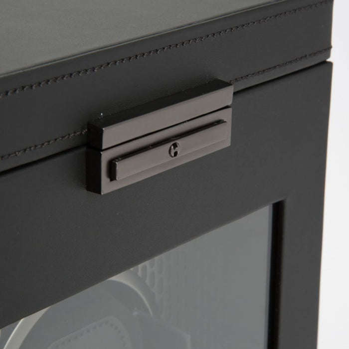 Wolf Axis Single Powder Coat Vegan Leather Watch Winder With Storage 469203