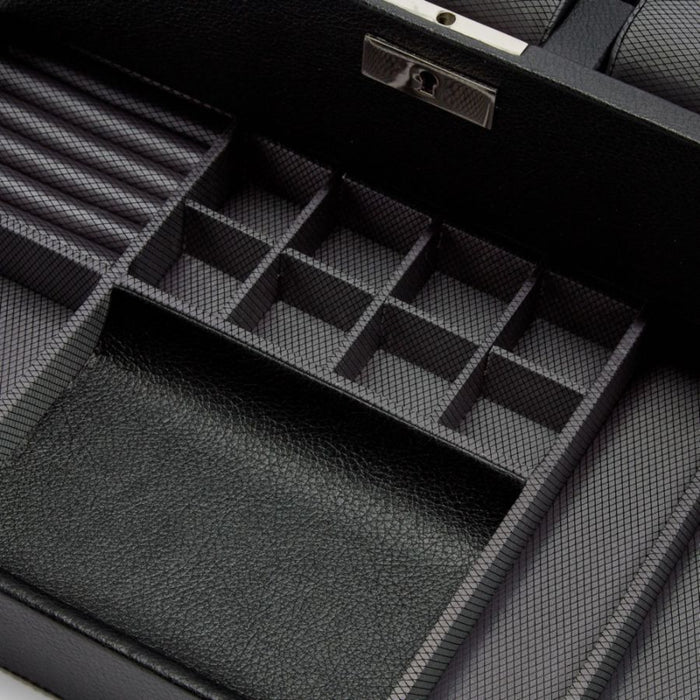 Wolf Classic 10 Piece Black Watch Box with Drawer 466202