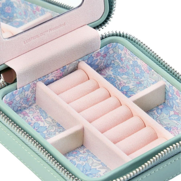 WOLF X LIBERTY All Over Ianthe Sage Green Small Jewelry Zip Case 381351