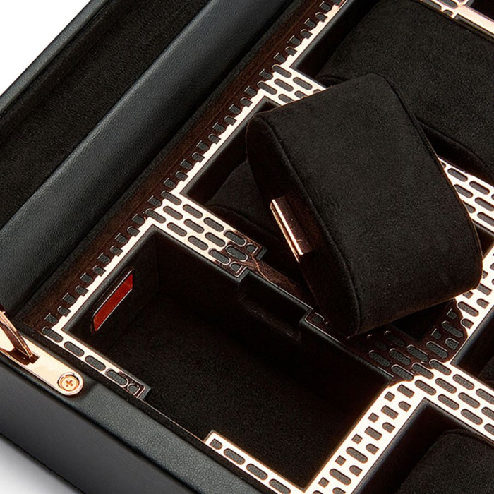 Wolf Axis 8 Piece Copper Vegan Leather Watch Box 488016