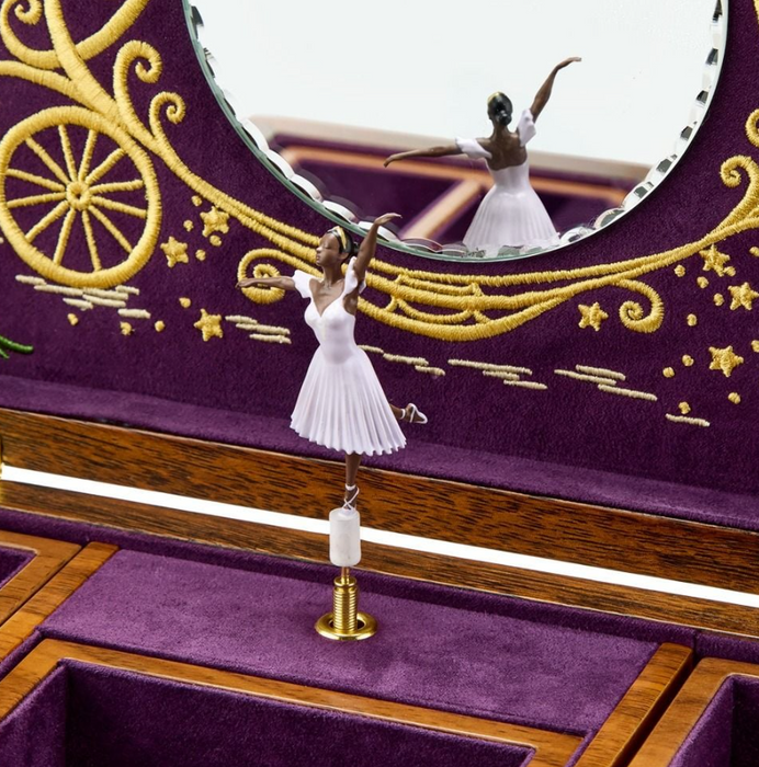 Wolf Ballet Musical Jewelry Box Cinderella Walnut Wood 190017