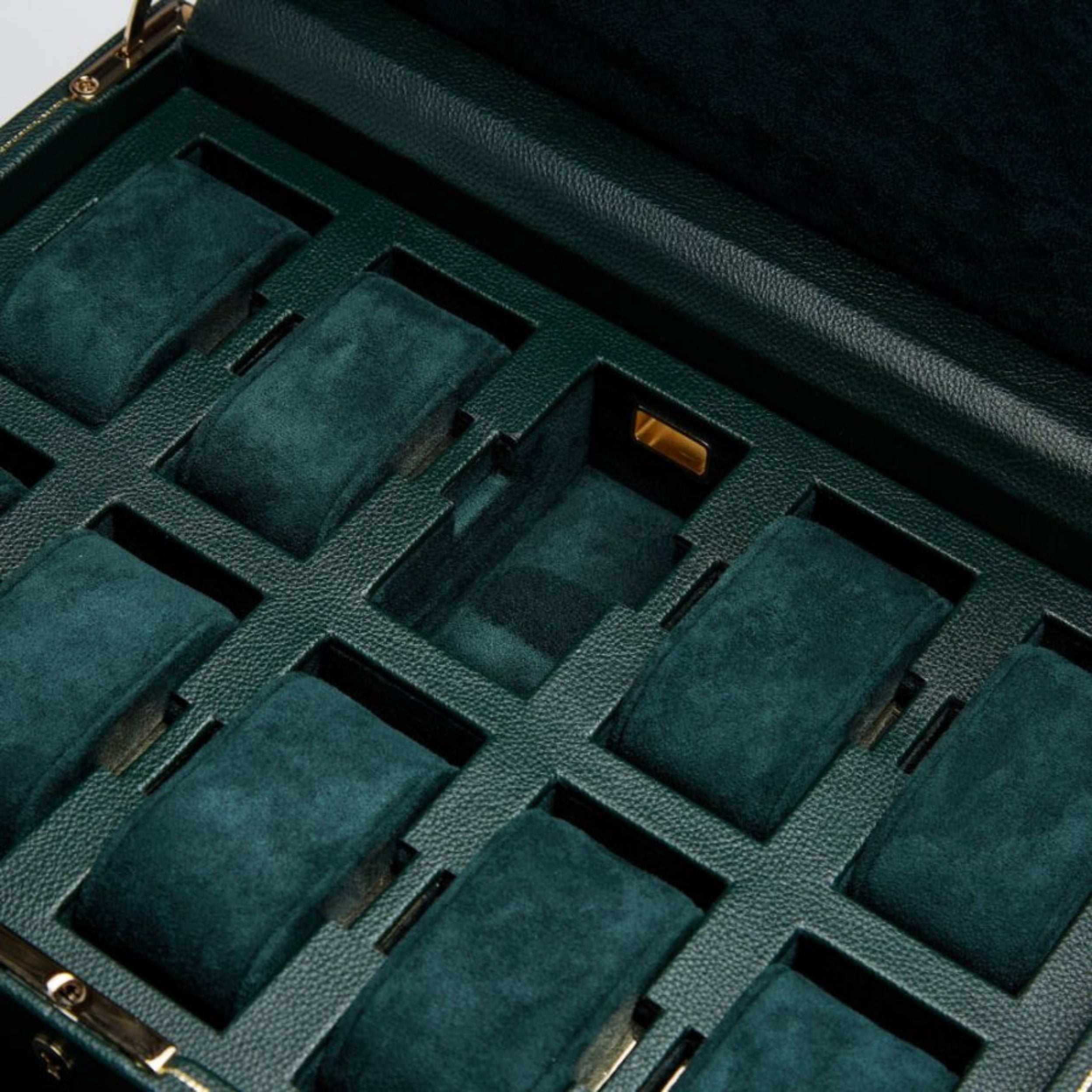 Wolf British Racing 10 Piece Green Watch Box with Storage 792841