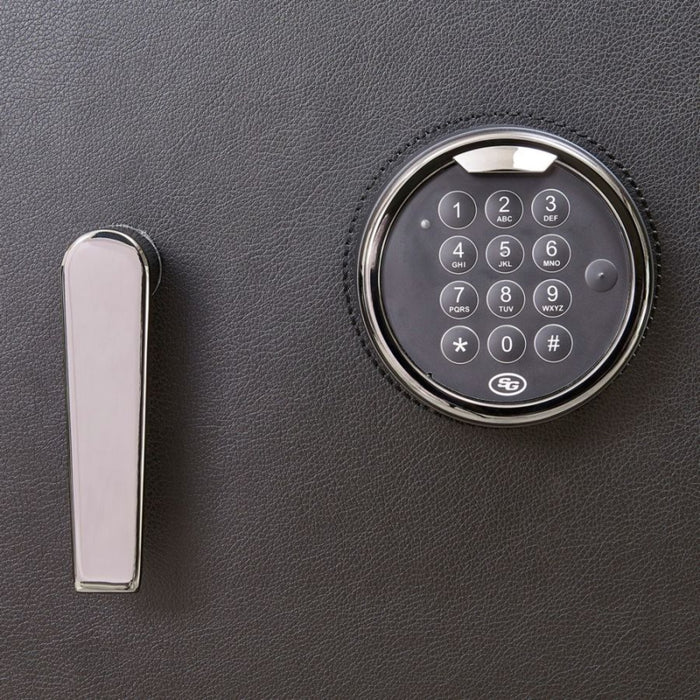 Wolf Athos Black Vegan Leather 8 Piece Watch Winder and Jewelry Safe 4900803