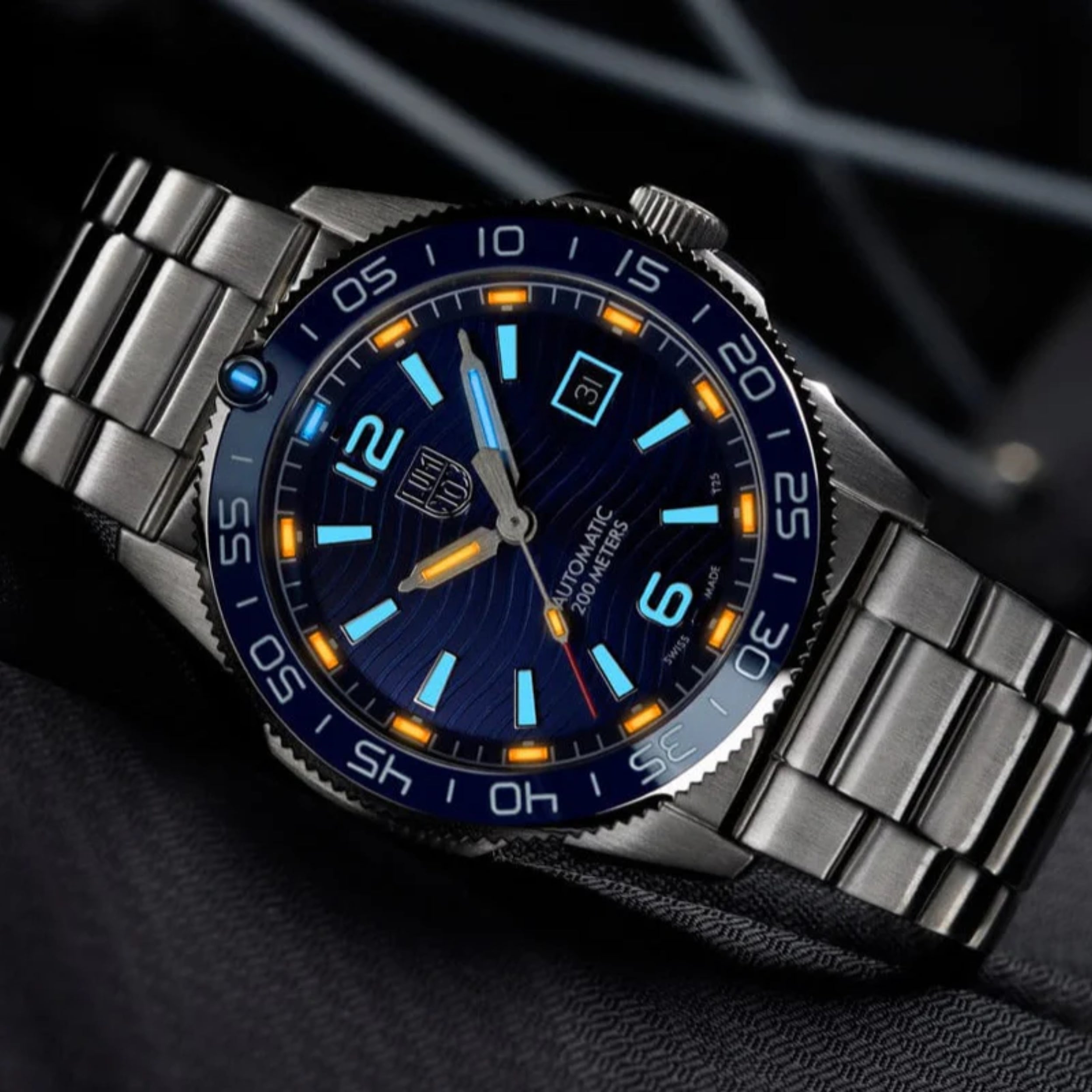 Luminox Pacific Diver Automatic Blue Textured Dial & Bezel 42mm Men's Dive Watch XS.3104