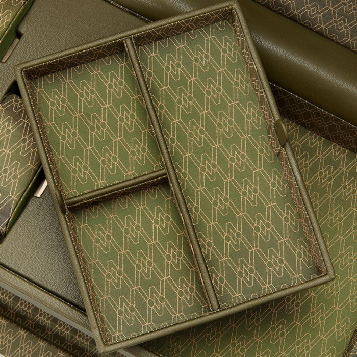 Wolf Earth Olive Apple Leather Triple Watch Winder 190541