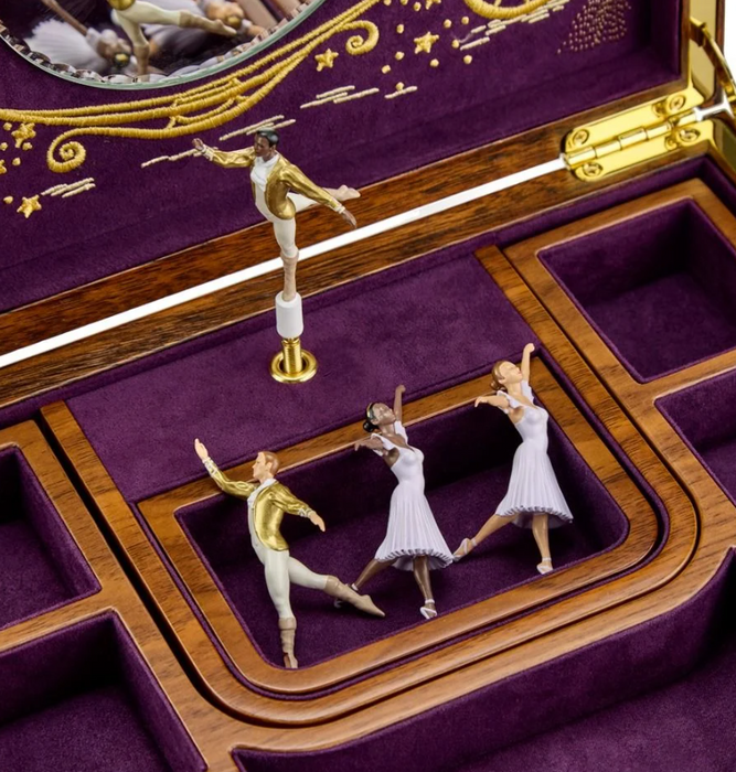 Wolf Ballet Musical Jewelry Box Cinderella Walnut Wood 190017
